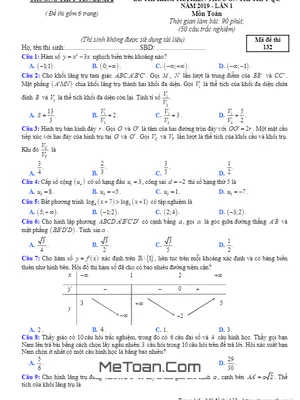 Đề kiểm tra kiến thức Toán ôn thi THPTQG 2019 trường Yên Định 2 – Thanh Hóa lần 1