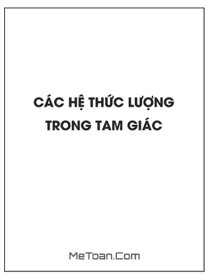 Các hệ thức lượng trong tam giác