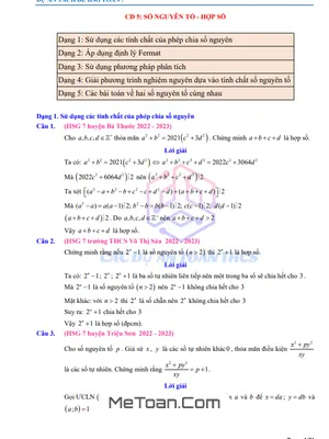 Bí kíp chinh phục bài toán Số nguyên tố - Hợp số trong đề thi HSG Toán 7