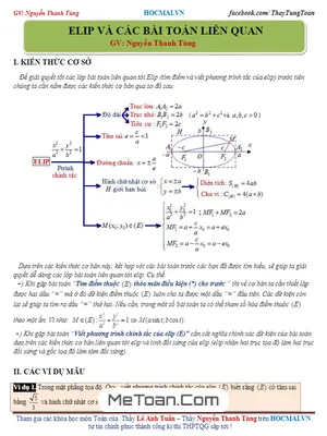 Hình học Oxy: Elip và các bài toán liên quan - Nguyễn Thanh Tùng