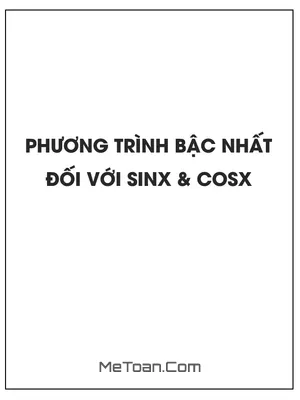 Phương trình bậc nhất đối với sinx và cosx