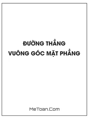 Đường thẳng vuông góc mặt phẳng