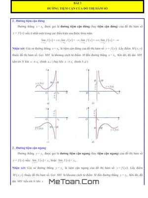 Các Dạng Bài Tập Đường Tiệm Cận Của Đồ Thị Hàm Số Toán 12 Cánh Diều