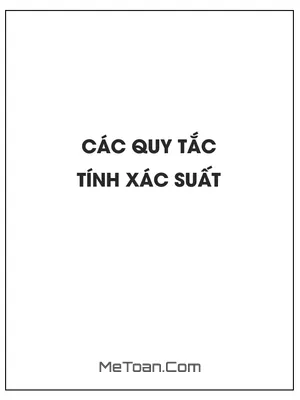 Các quy tắc tính xác suất