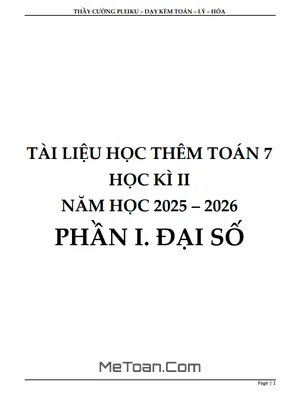 Tài liệu học thêm Toán 7 Kết nối tri thức Học kì 2 chi tiết và đầy đủ nhất