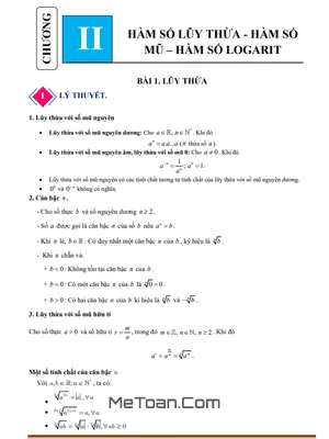 Cẩm Nang Hàm Số Lũy Thừa, Hàm Số Mũ Và Hàm Số Lôgarit Lớp 12