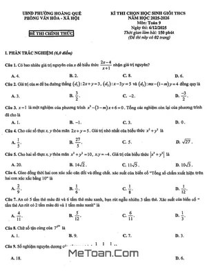 Đề Thi Học Sinh Giỏi Toán 9 (2025-2026) Phường Hoàng Quế, Quảng Ninh: Tài Liệu Ôn Tập Xuất Sắc