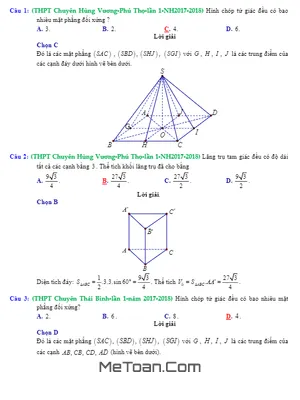 Trắc Nghiệm Khối Đa Diện Có Lời Giải Chi Tiết Trong Đề Thi Thử Toán 2018