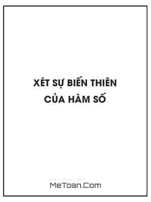 Xét sự biến thiên của hàm số