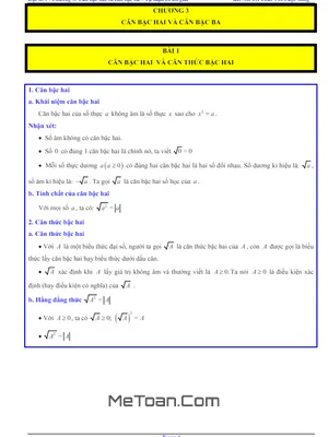 168+ Bài Tập Căn Bậc Hai & Căn Bậc Ba Lớp 9 (KNTTVCS) Có Lời Giải