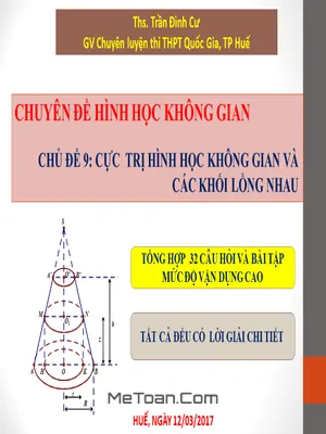 Phương Pháp Giải Bài Toán Cực Trị Hình Học Không Gian Và Các Khối Lồng Nhau