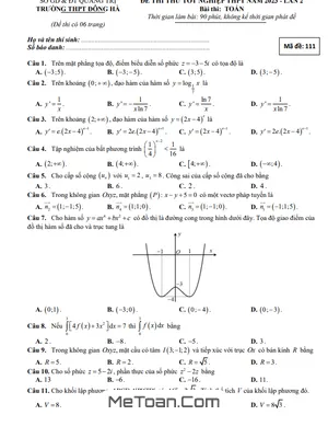 Đề Thi Thử THPT 2023 Môn Toán Lần 2 Trường THPT Đông Hà - Quảng Trị