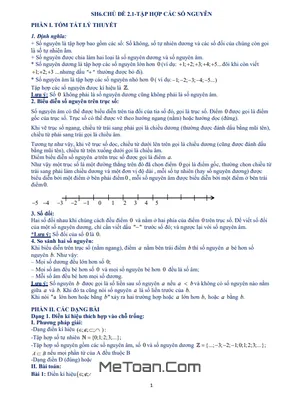 Tài Liệu Dạy Thêm - Học Thêm Chuyên Đề Tập Hợp Các Số Nguyên Lớp 6