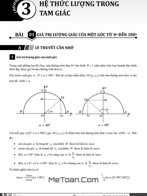 Chuyên Đề Hệ Thức Lượng Trong Tam Giác Toán 10 Chương Trình Mới