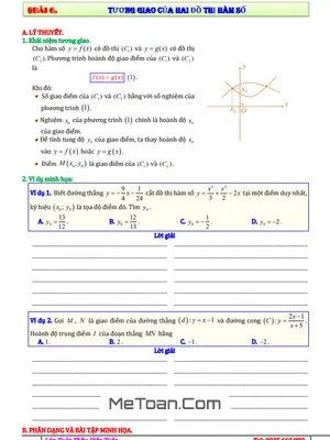 Bài Tập Tương Giao Của Hai Đồ Thị Hàm Số - Diệp Tuân