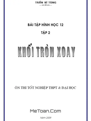 Bài Tập Khối Tròn Xoay Chọn Lọc - Trần Sĩ Tùng