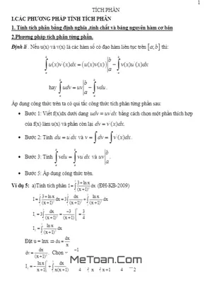 Phương Pháp Giải Các Dạng Tích Phân Thường Gặp Trong Đề Thi