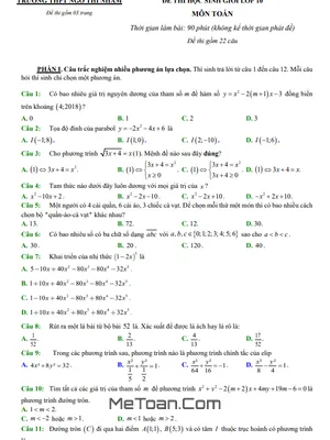 Đề thi học sinh giỏi Toán 10 năm 2023 - 2024 trường THPT Ngô Thì Nhậm - Ninh Bình