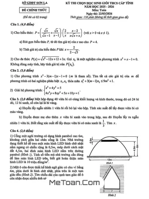 Đề Thi Tuyển Chọn Học Sinh Giỏi Toán THCS Tỉnh Sơn La Năm 2025-2026