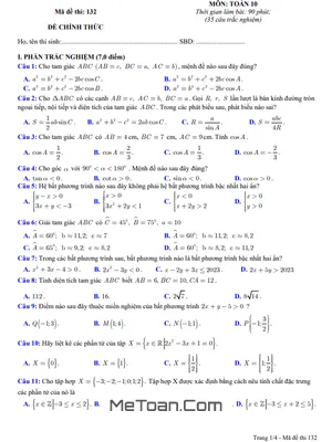 Đề thi giữa kỳ 1 Toán 10 năm 2023 - 2024 trường THPT Nguyễn Tất Thành - Đắk Nông