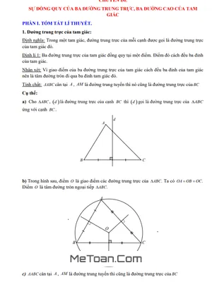 Chuyên Đề Sự Đồng Quy Của Ba Đường Trung Trực, Ba Đường Cao Trong Tam Giác Toán 7