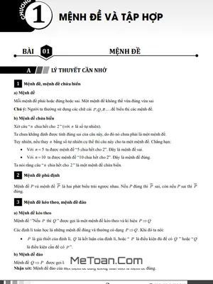 Chuyên Đề Mệnh Đề Và Tập Hợp Toán 10 - Ôn Thi THPT Quốc Gia 2024