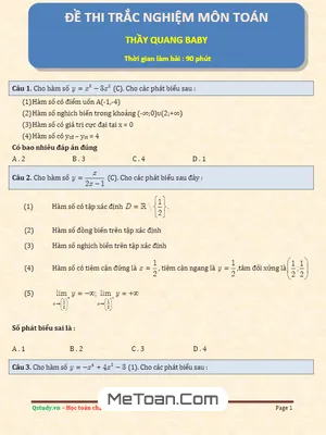 Đề Thi Thử THPT Quốc Gia 2017 Môn Toán Lần 1 - Mẫn Ngọc Quang