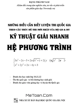 Kỹ thuật Giải Nhanh Hệ Phương Trình - Đặng Thành Nam