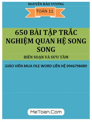 650 Bài Tập Trắc Nghiệm Quan Hệ Song Song Lớp 11 - Nguyễn Bảo Vương