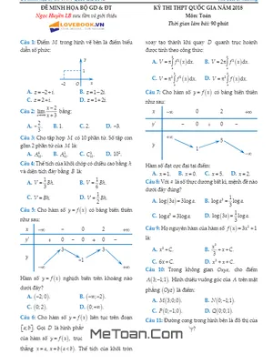 Giải và phân tích đề minh họa môn Toán 2018