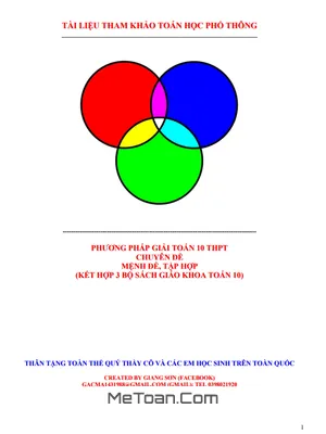 Tài Liệu Toàn Diện: Phương Pháp Giải Toán và Bộ Bài Tập Chuyên Đề Mệnh Đề và Tập Hợp Toán 10 (89 Trang)