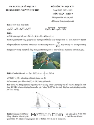 Đề tham khảo học kỳ 1 Toán 9 năm 2022 – 2023 trường THCS Nguyễn Hữu Thọ – TP HCM