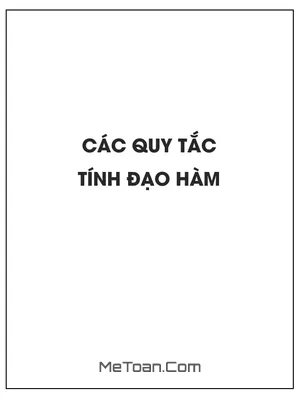 Các quy tắc tính đạo hàm