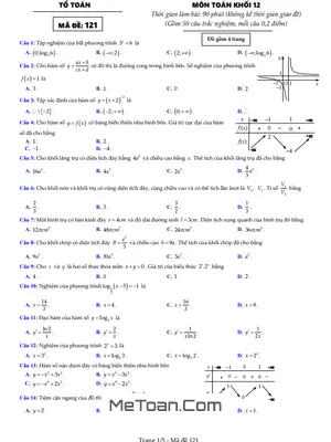 Đề thi học kì 1 Toán 12 năm 2022 - 2023 trường THPT Marie Curie - TP HCM