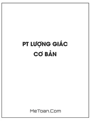 Phương trình lượng giác cơ bản