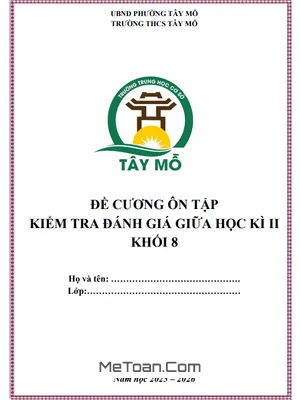 Đề cương giữa kì 2 Toán 8 năm học 2025 – 2026 trường THCS Tây Mỗ, Hà Nội