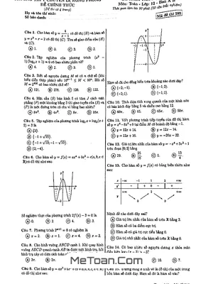 Đề kiểm tra học kỳ 1 Toán 12 (Ban A, B) trường THPT chuyên Lê Hồng Phong – TP. HCM