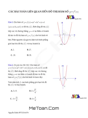 Bí quyết chinh phục các bài toán đồ thị hàm số y = f'(x) - Nguyễn Chiến