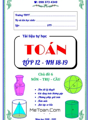 Tài Liệu Tự Học Mặt Nón - Mặt Trụ - Mặt Cầu - Trần Quốc Nghĩa