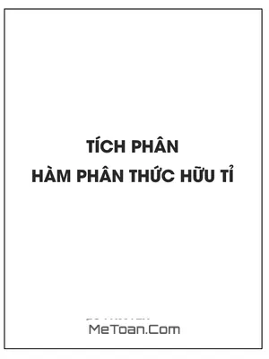 Phương pháp tính tích phân hàm số phân thức hữu tỉ