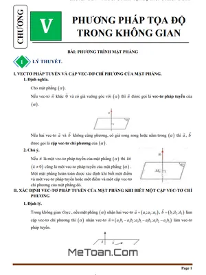 Tài liệu chuyên đề Phương pháp tọa độ trong không gian Toán 12
