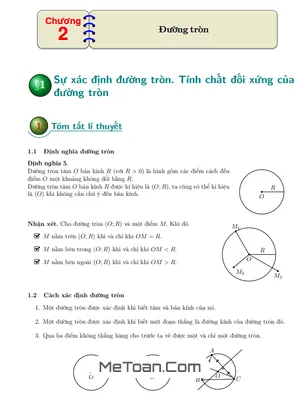 Các dạng bài tập đường tròn lớp 9 có lời giải