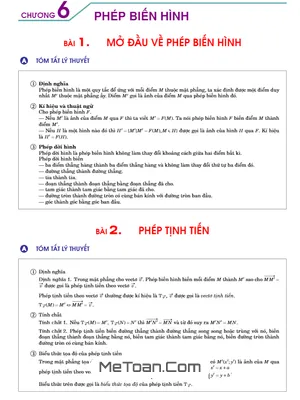 Cẩm Nang Giải Toán Phép Biến Hình Lớp 11 Chương 1: Từ Lý Thuyết Đến Bài Tập