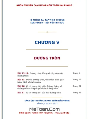 Tuyển Tập Bài Tập Đường Tròn Toán 9 - Sách Kết Nối Tri Thức (Có Lời Giải Chi Tiết)