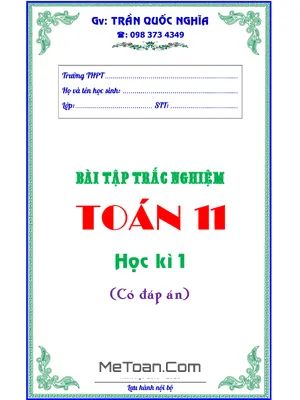 Bài Tập Trắc Nghiệm Toán 11 Học Kỳ 1 Có Đáp Án - Trần Quốc Nghĩa