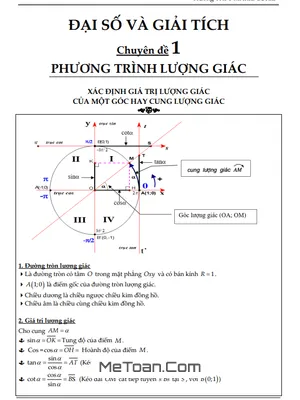 Tổng hợp các dạng bài tập Phương trình lượng giác Lớp 11