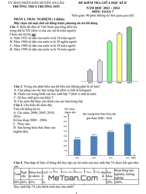 Đề Thi Giữa Kì 2 Môn Toán Lớp 7 Năm 2023 - 2024 Trường THCS Trường Sơn - Hải Phòng