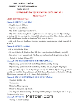 Đề Cương Ôn Tập Cuối Học Kỳ 1 Toán 7 Năm 2025 – 2026 THCS Hoàng Hoa Thám, TP.HCM