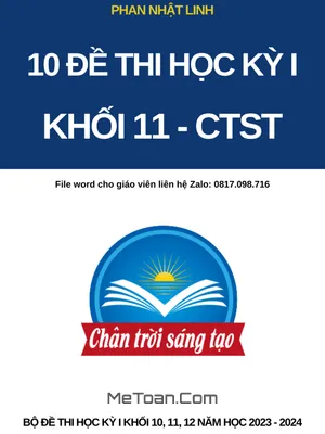 10 Đề Kiểm Tra Cuối Kỳ 1 Môn Toán 11 Chân Trời Sáng Tạo Có Đáp Án