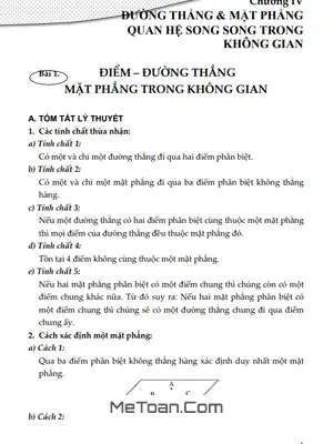 Tài Liệu Quan Hệ Song Song Trong Không Gian Toán 11 CTST